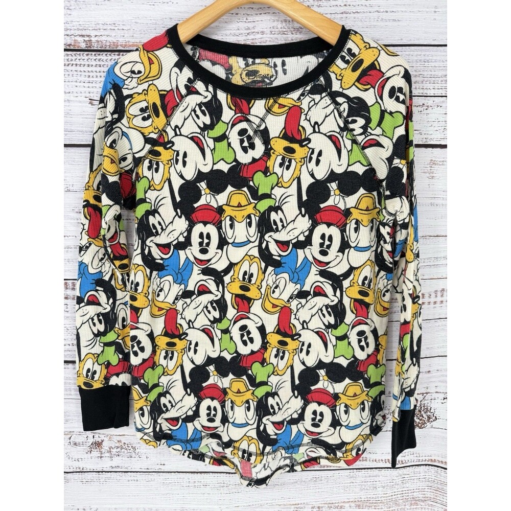 Disney Women’s Long Sleeve Tee Mickey And Friends Pajamas Multicolor Top Size L